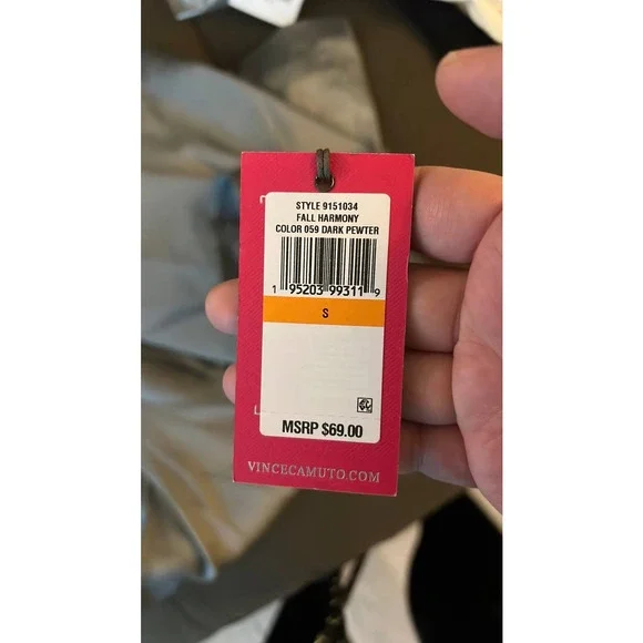 NWT Vince Camuto Sleeveless Blouse Fall Harmony Dark Pewter Size S - Picture 5 of 6